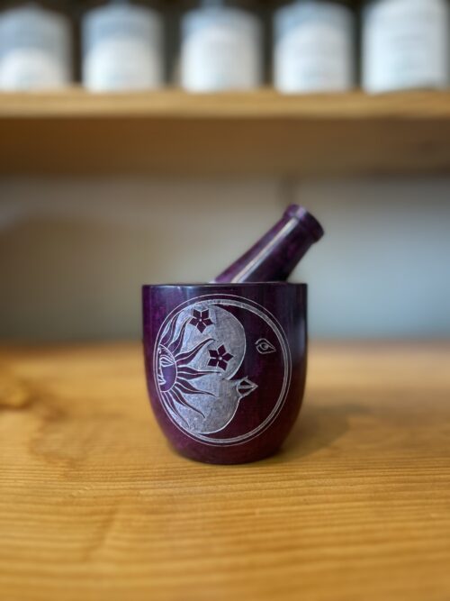Mortar and Pestle – Purple Celestial Soapstone (Tall)